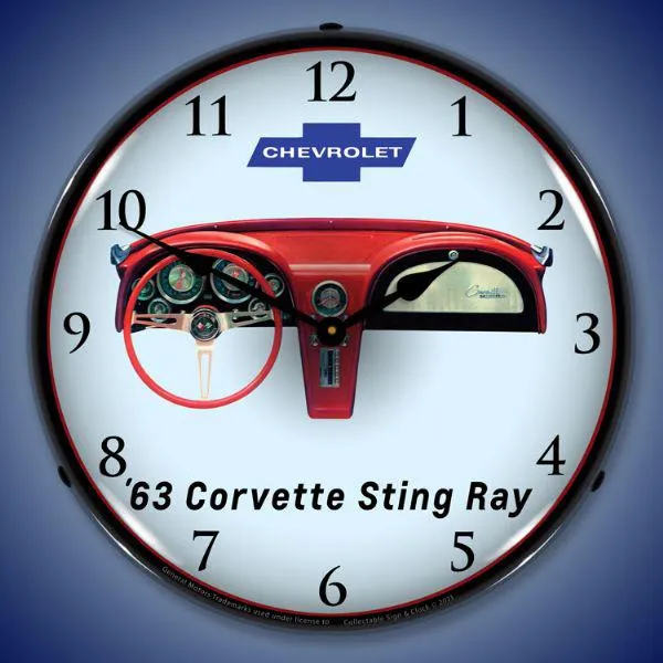 1963 Corvette Dash Backlit LED Clock