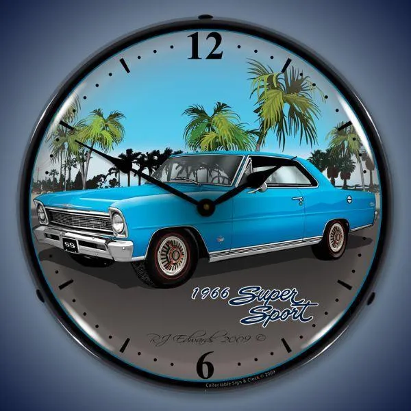 1966 Nova (blue) Backlit LED Clock