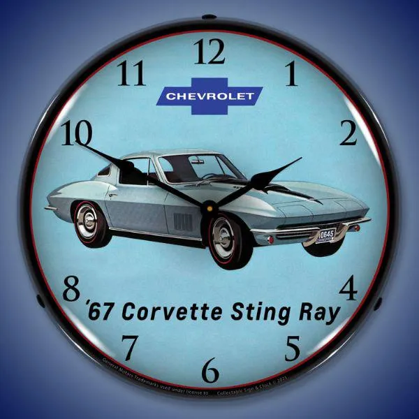 1967 Corvette Backlit LED Clock