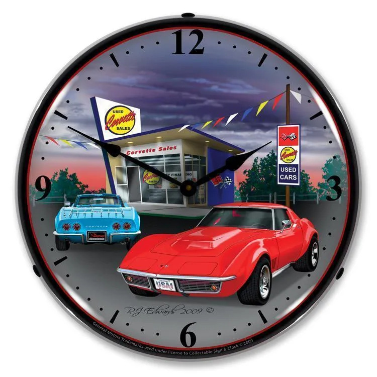 1968 Corvette Backlit LED Clock