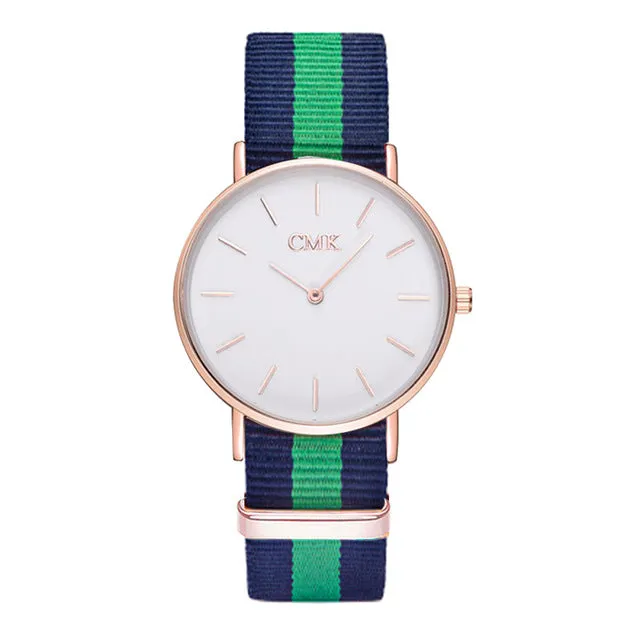 2017 Brand Clock Woven strap sports watches Metal button women's watch Casual Couple Various styles 18 color Quartz Wristwatches