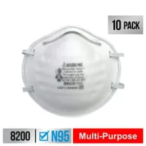 3M™ Sanding and Fiberglass Respirator N95 Particulate, 8200H10-DC, 10
eaches/pack, 4 packs/case