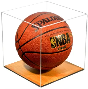 Acrylic Basketball Display Case with Wood Floor