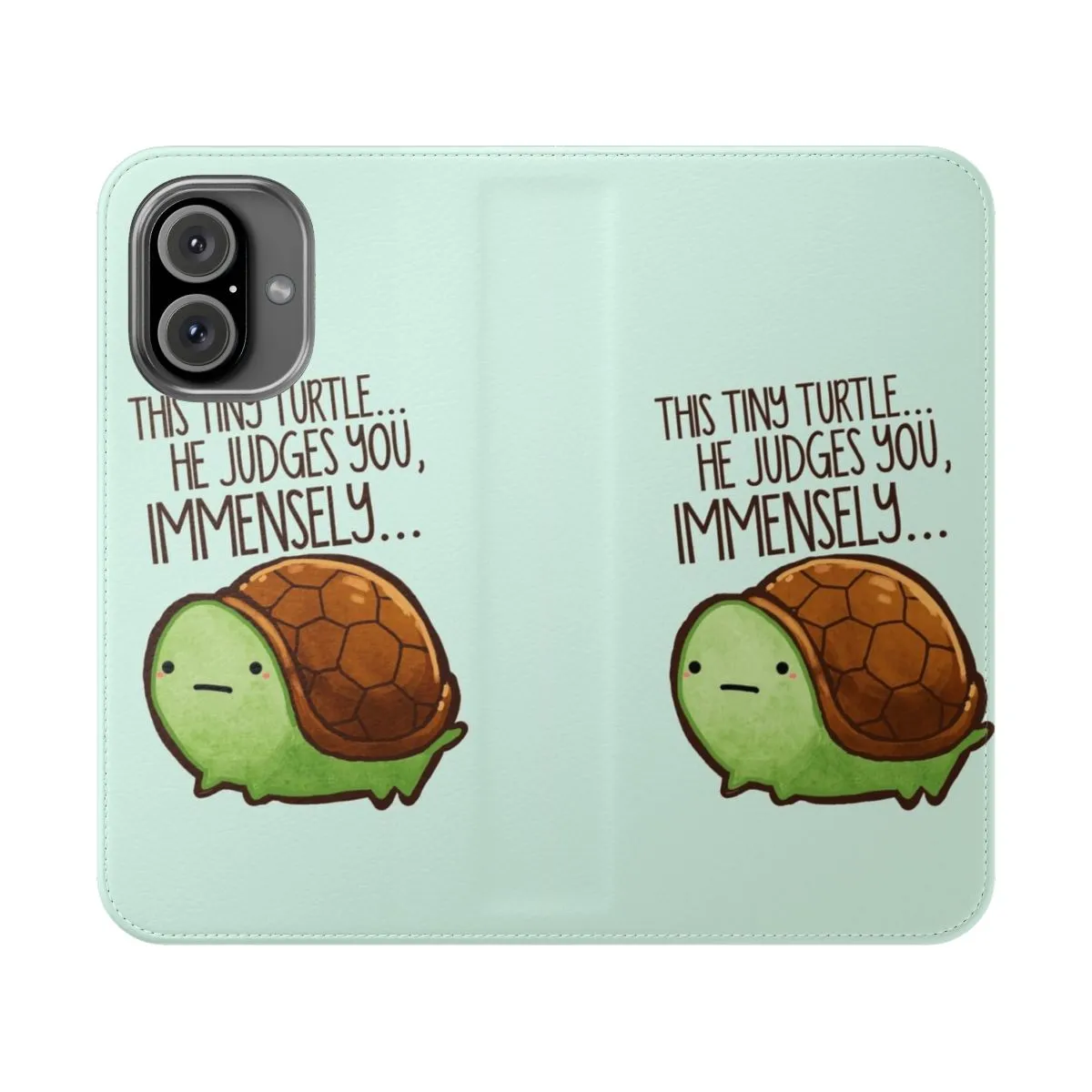 Adorable Turtle Phone Case with Flip Cover