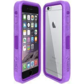 Amzer CRUSTA Rugged iPhone 6 Case Purple on Purple Shell With Tempered Glass