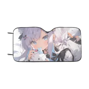 Anime Girl Car Sun Shade, Kawaii Sun Universal Windshield Car Accessories Auto Protector Window Visor Screen Decor Blocker