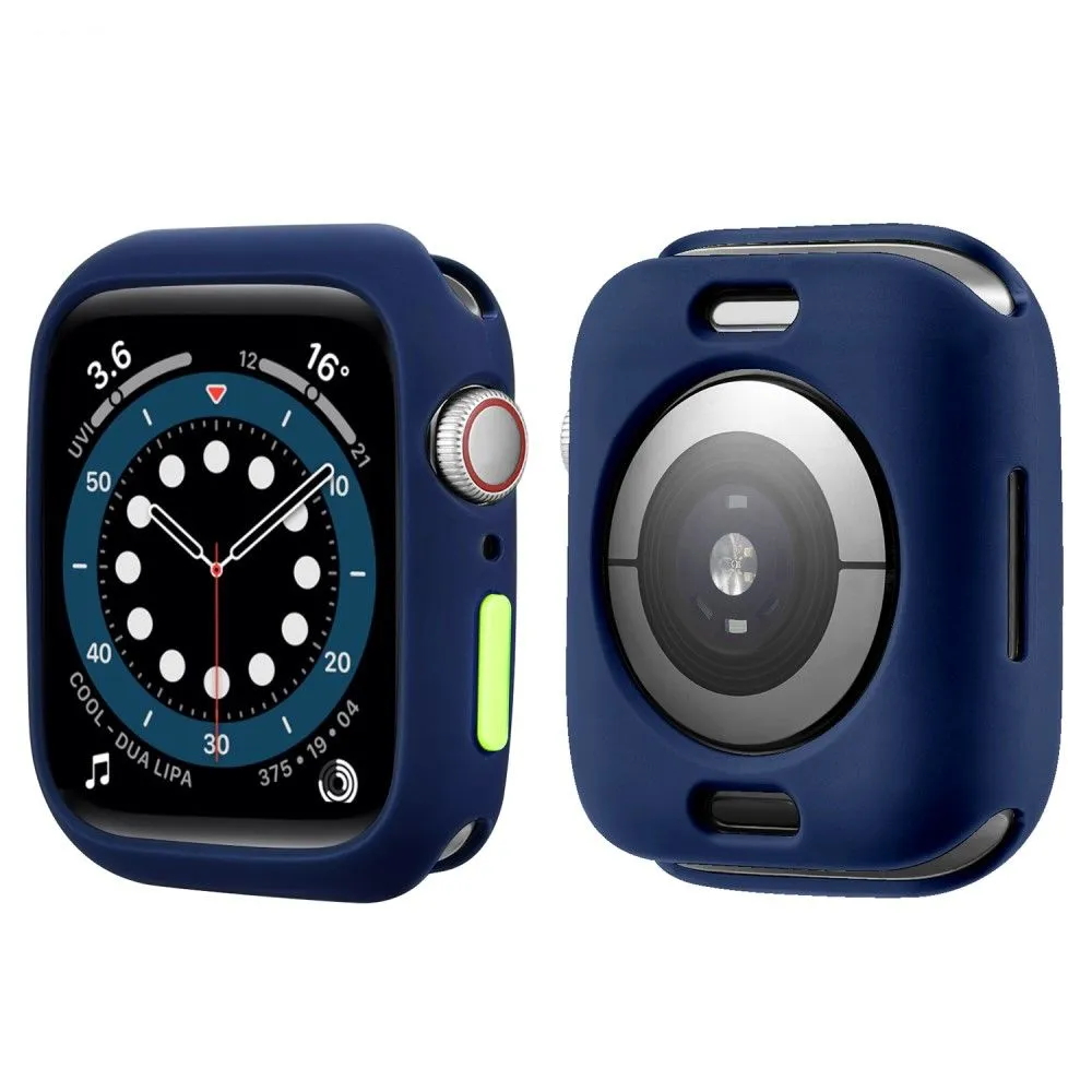 Apple Watch (41mm) candy color button TPU cover - Midnight Blue / Fluorescent Green