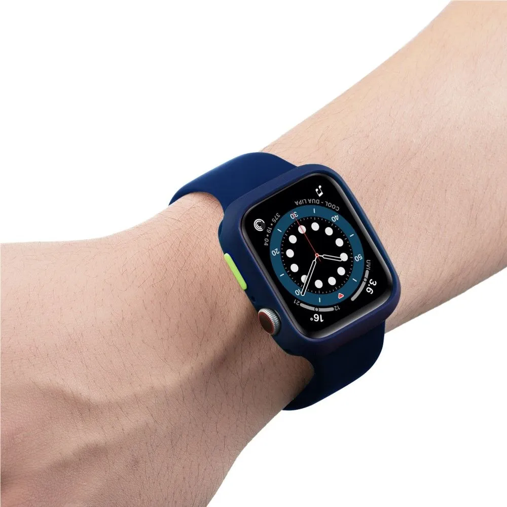 Apple Watch (41mm) candy color button TPU cover - Midnight Blue / Fluorescent Green