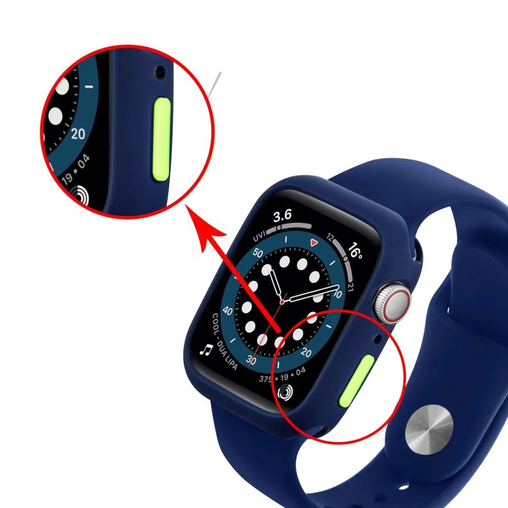 Apple Watch (41mm) candy color button TPU cover - Midnight Blue / Fluorescent Green