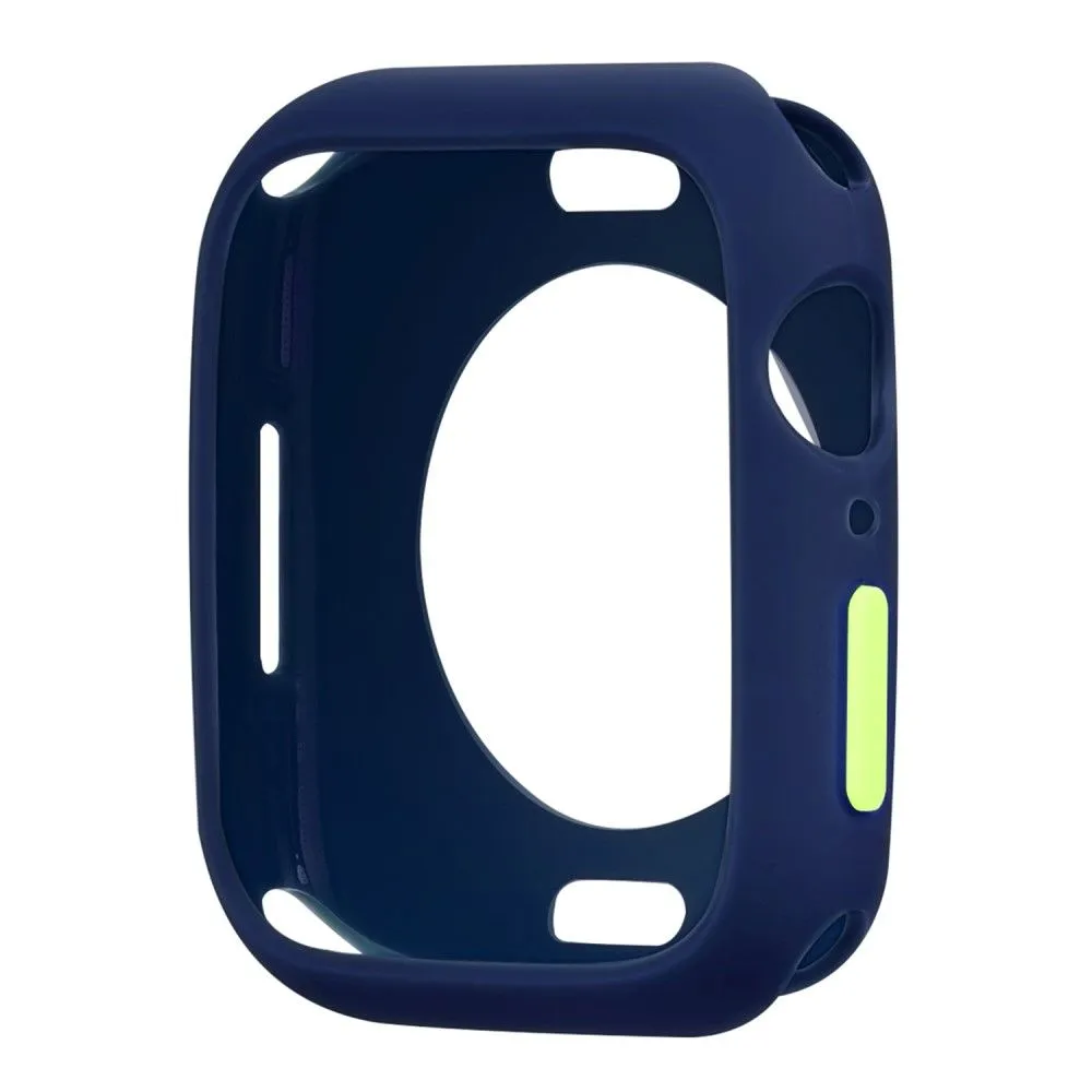 Apple Watch (41mm) candy color button TPU cover - Midnight Blue / Fluorescent Green