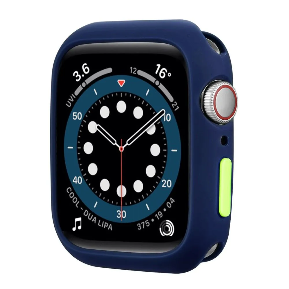 Apple Watch (41mm) candy color button TPU cover - Midnight Blue / Fluorescent Green