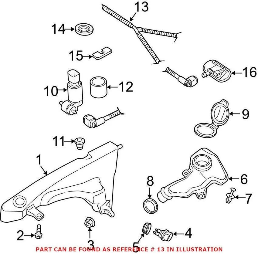 Audi Windshield Washer Hose – Front