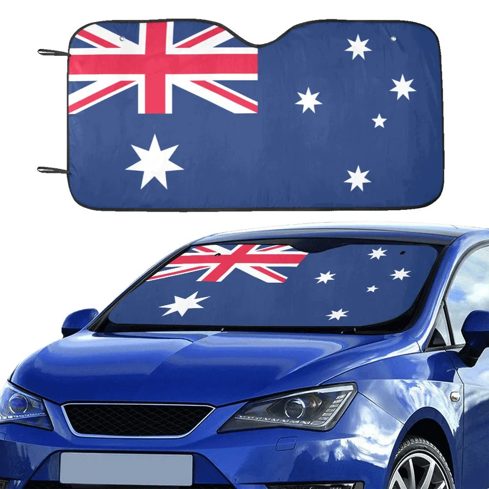 Australian Flag Windshield Sun Shade, Car Accessories Auto Blue Stars Union Jack Patriot Protector Window Visor Screen Decor 55" x 29.53"