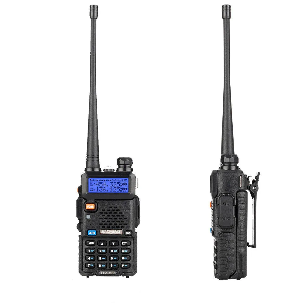 BaoFeng UV-5R (Set of 5/6/7/8/9/10) Walkie-Talkie Dual-Band VHF/UHF Transceiver 5W PC Programmable Two-Way Radio with 128 Store Channels, 136-174/400-520MHz Frequency Range, 5km Max. Talking Range, Clear Voice Output (Black)