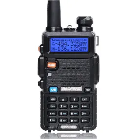 BaoFeng UV-5R (Set of 5/6/7/8/9/10) Walkie-Talkie Dual-Band VHF/UHF Transceiver 5W PC Programmable Two-Way Radio with 128 Store Channels, 136-174/400-520MHz Frequency Range, 5km Max. Talking Range, Clear Voice Output (Black)