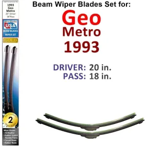 Beam Wiper Blades for 1993 Geo Metro (Set of 2)