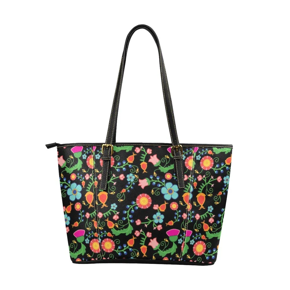 Bee Spring Night Leather Tote Bag/Large