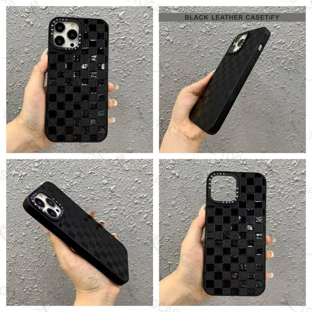 Black Leather Hard Case For Iphone