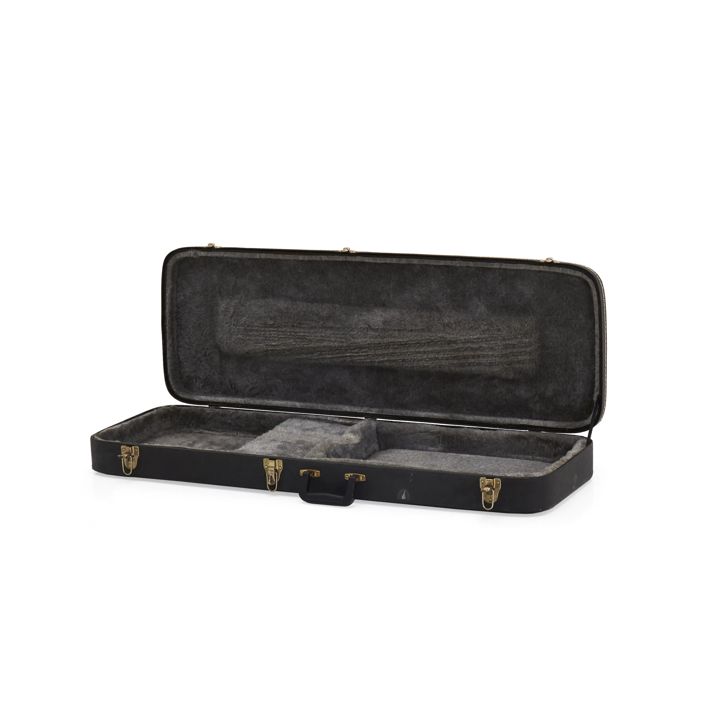 Black Leather Rectangular Guitar Case