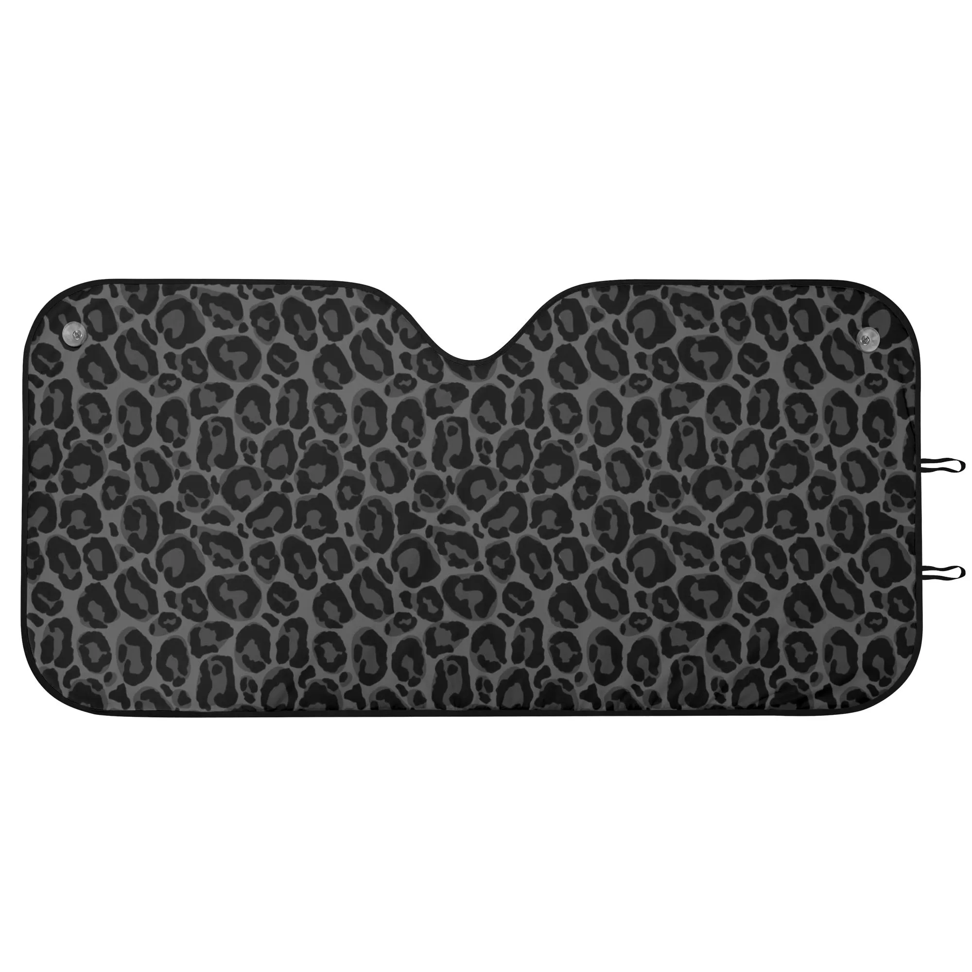 Black Leopard Car Sun Shade, Grey Animal Cheetah Front Windshield Coverings Blocker Auto Protector Window Screen Cover Shield SUV Truck