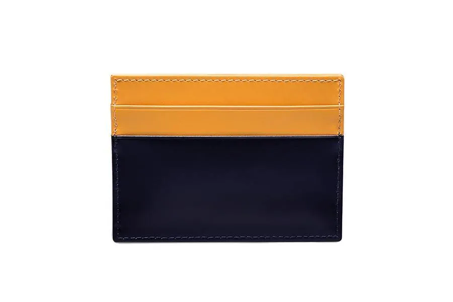 Bridle Hide Flat Card Case - Navy