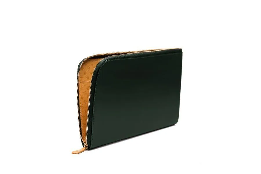 Bridle Hide Medium Portfolio - Green