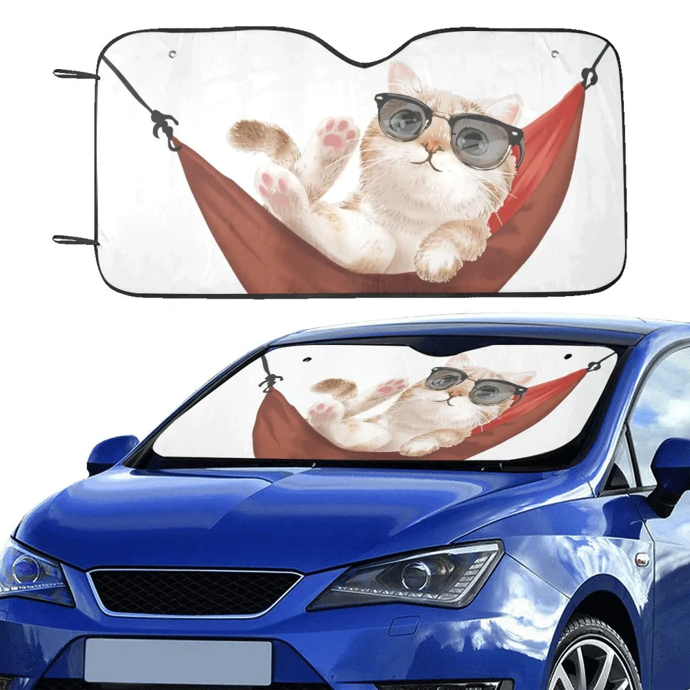 Cats Sunshade, Funny Car Windshield Sun Shade Kitten Shield Blocker Accessories Auto Cover Protector Window Solar Visor Women Screen