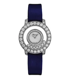 Chopard Happy Diamond Mother of Pearl Diamond Bezel 18k White Gold Ladies Watch 209412-1001