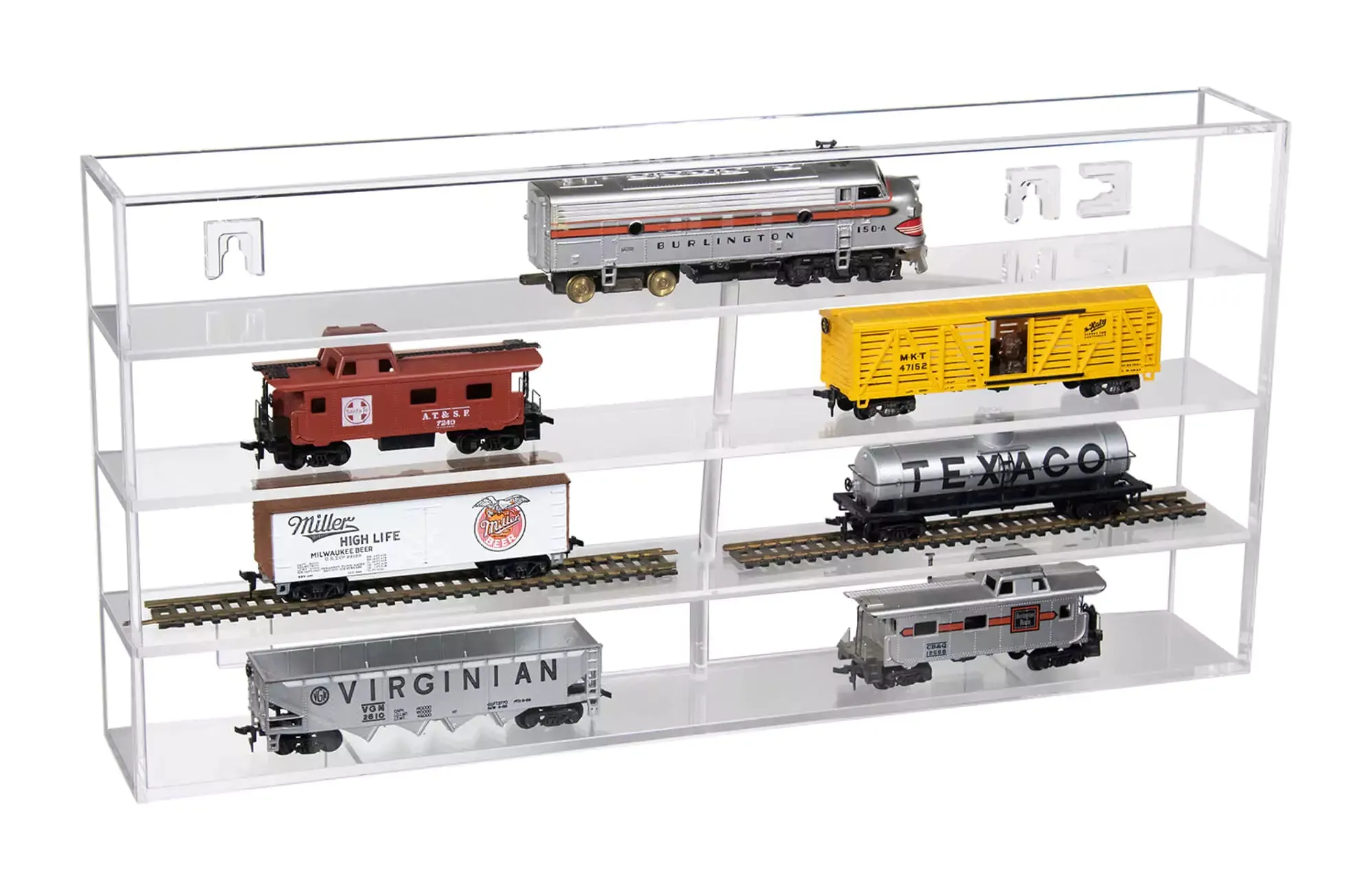 Clear Acrylic Model Train Display Case with 4 Shelves (A123)