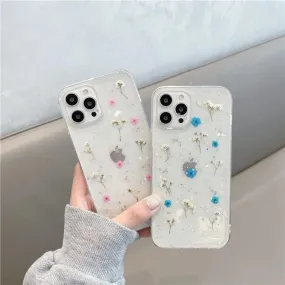 Clear Sprinkle Flowers iPhone Case