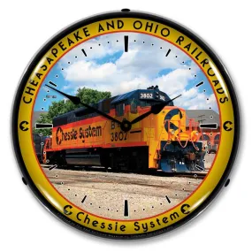 Collectable Sign and Clock - Chessie Railroad 3802 Clock