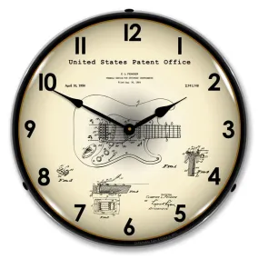 Collectable Sign and Clock - Fender 1954  Patent Clock