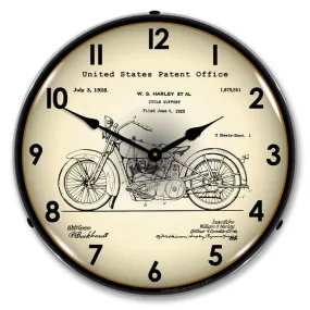 Collectable Sign and Clock - Harley 1928  Patent Clock