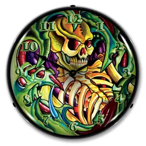 Collectable Sign and Clock - Tattoo Skull Clock