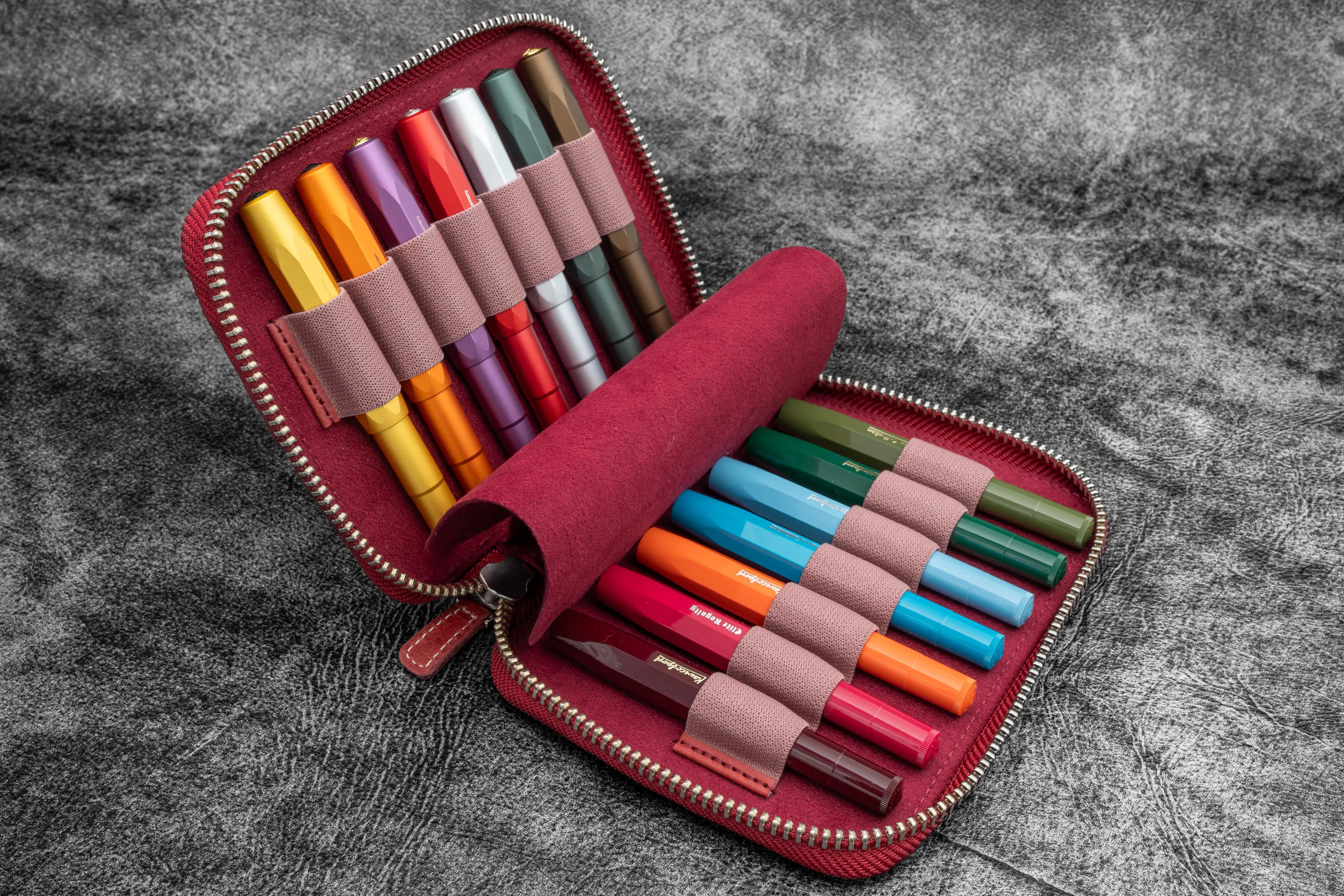 Collector Pen Case for 14 Kaweco Pens - Carmine Red