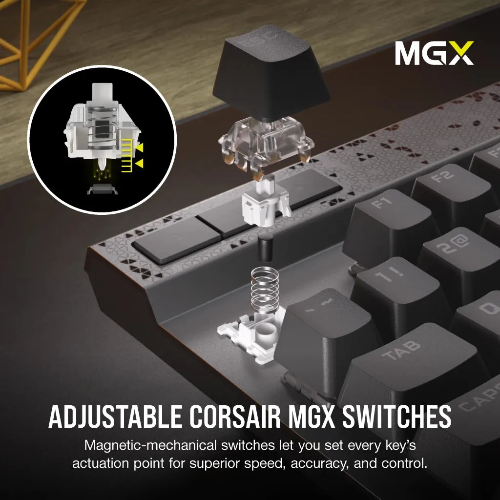 【優惠價】Corsair K70 MAX RGB Magnetic-Mechanical Gaming Keyboard — Adjustable CORSAIR (MGX Switches) Steel Grey CH-910961G-NA