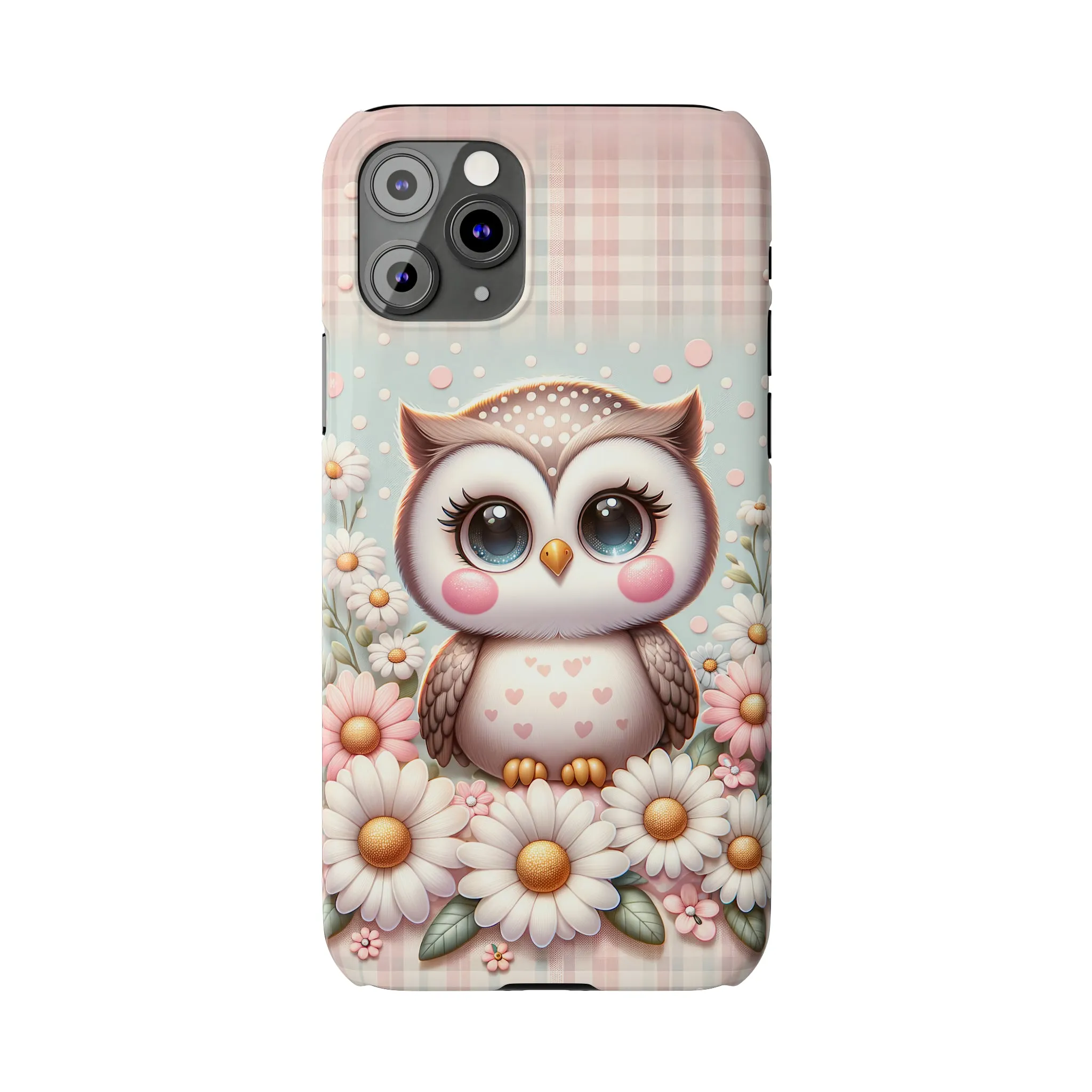 Cute Owl Design Sleek Elegance Wireless-Charging Compatible Phone Case Slim Phone Case compatible with over 20 iphone models