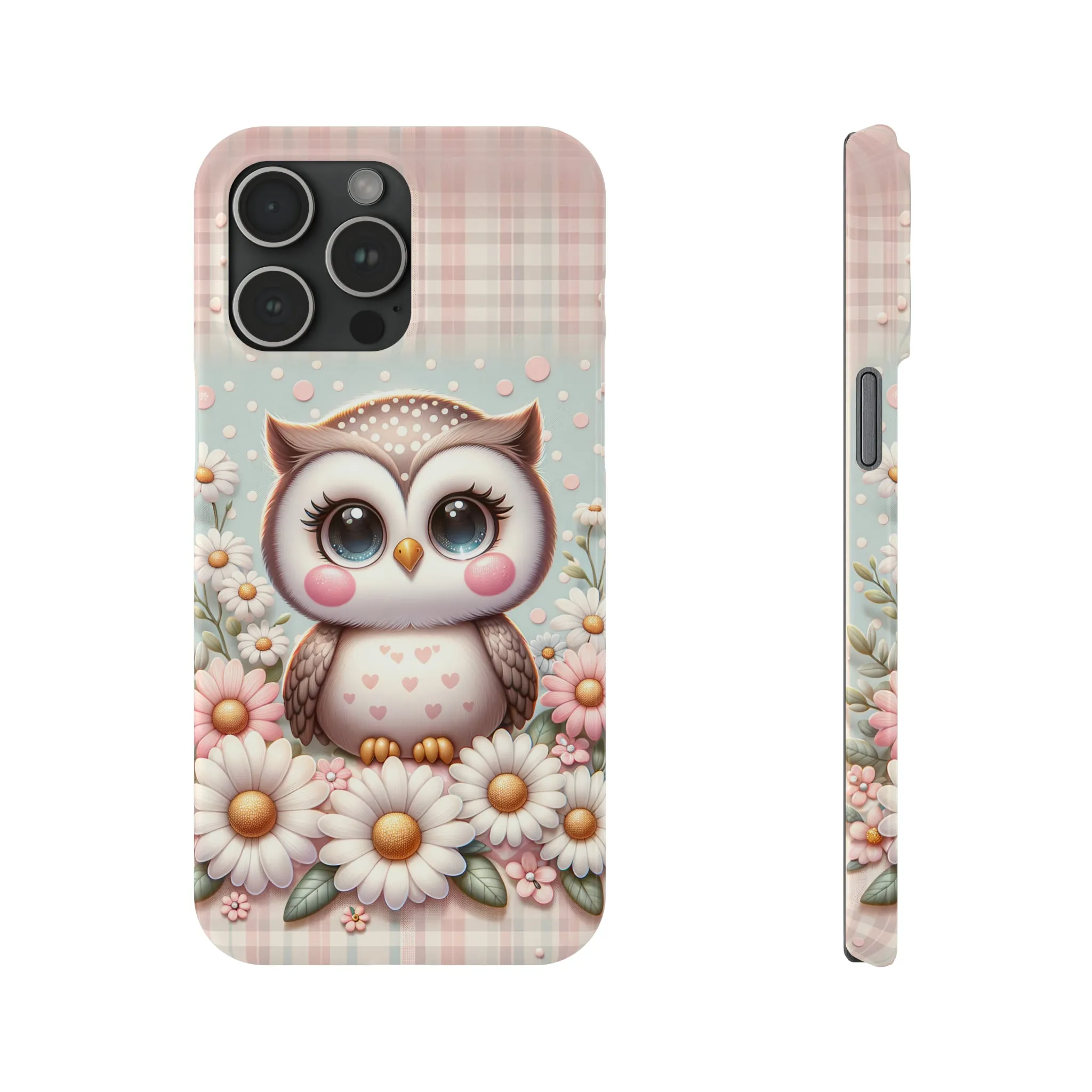 Cute Owl Design Sleek Elegance Wireless-Charging Compatible Phone Case Slim Phone Case compatible with over 20 iphone models