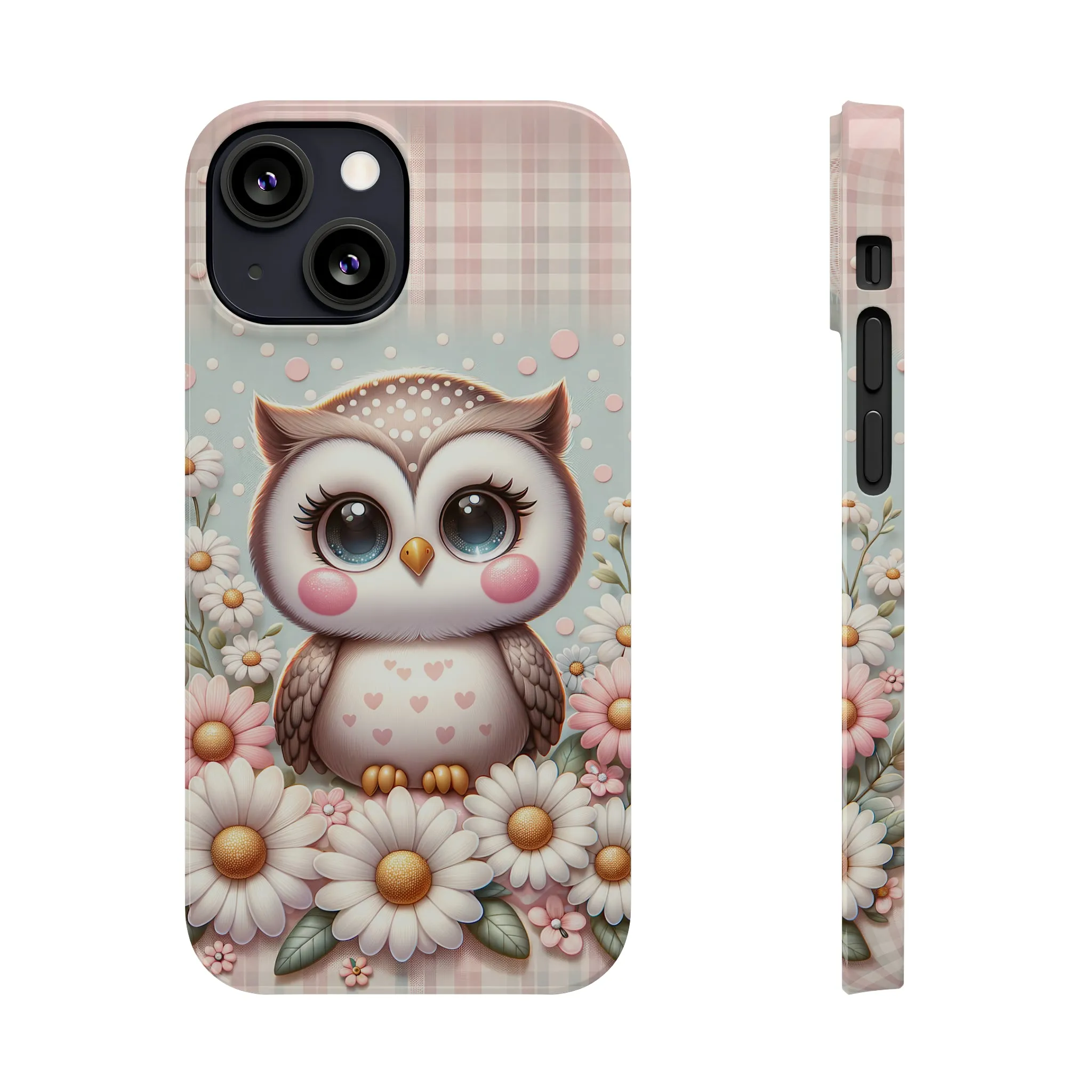 Cute Owl Design Sleek Elegance Wireless-Charging Compatible Phone Case Slim Phone Case compatible with over 20 iphone models