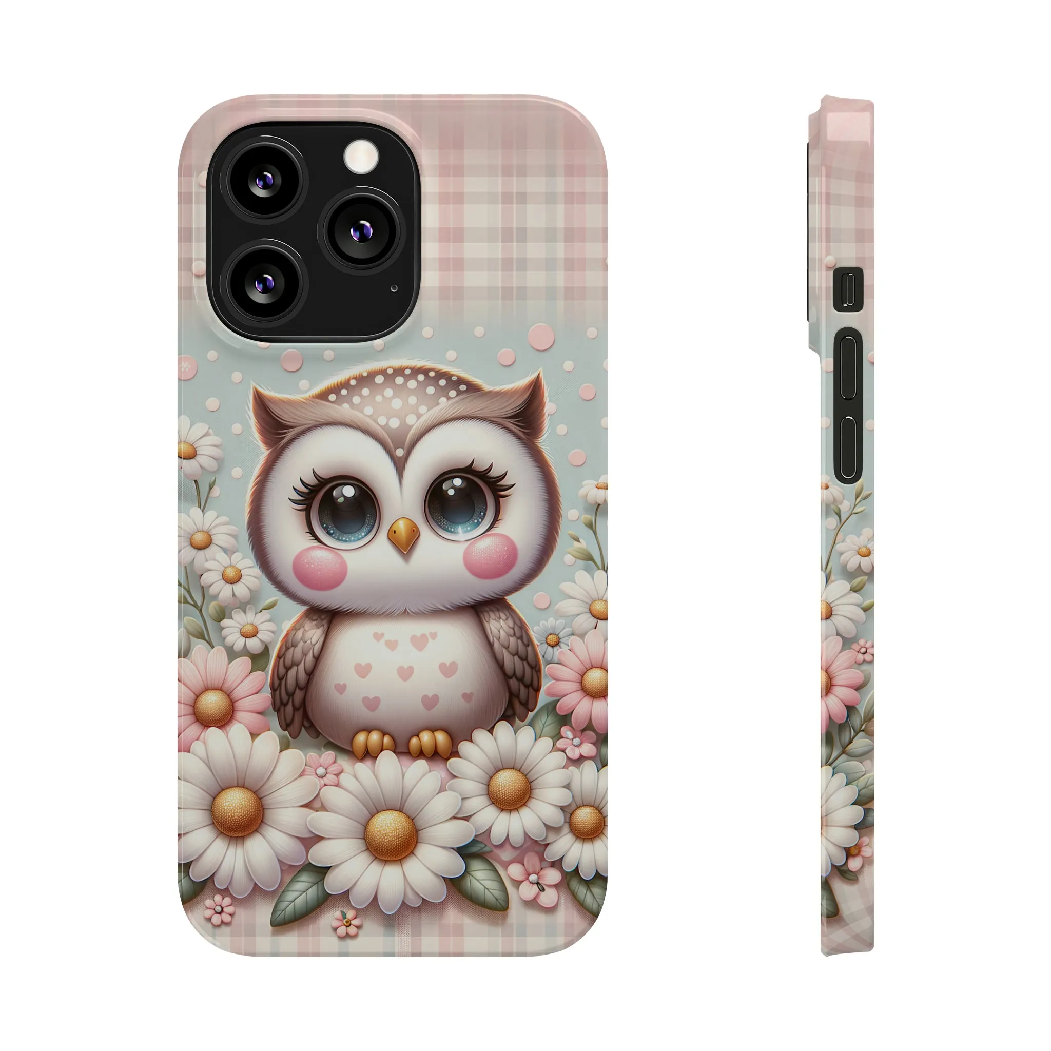 Cute Owl Design Sleek Elegance Wireless-Charging Compatible Phone Case Slim Phone Case compatible with over 20 iphone models