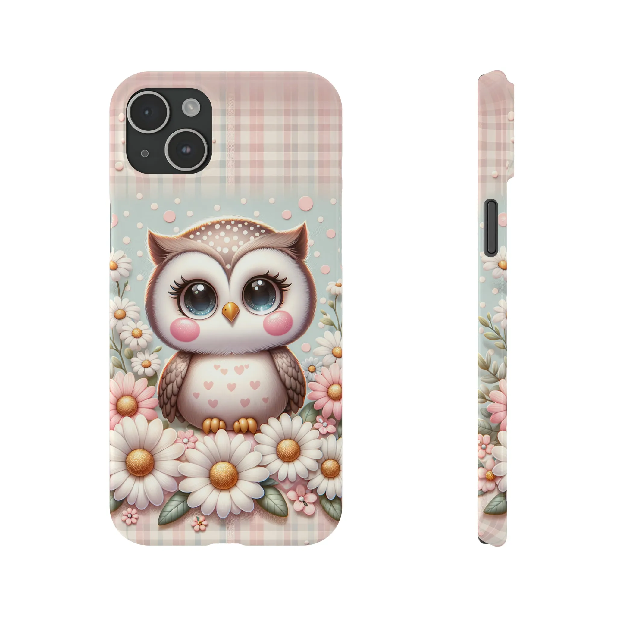 Cute Owl Design Sleek Elegance Wireless-Charging Compatible Phone Case Slim Phone Case compatible with over 20 iphone models