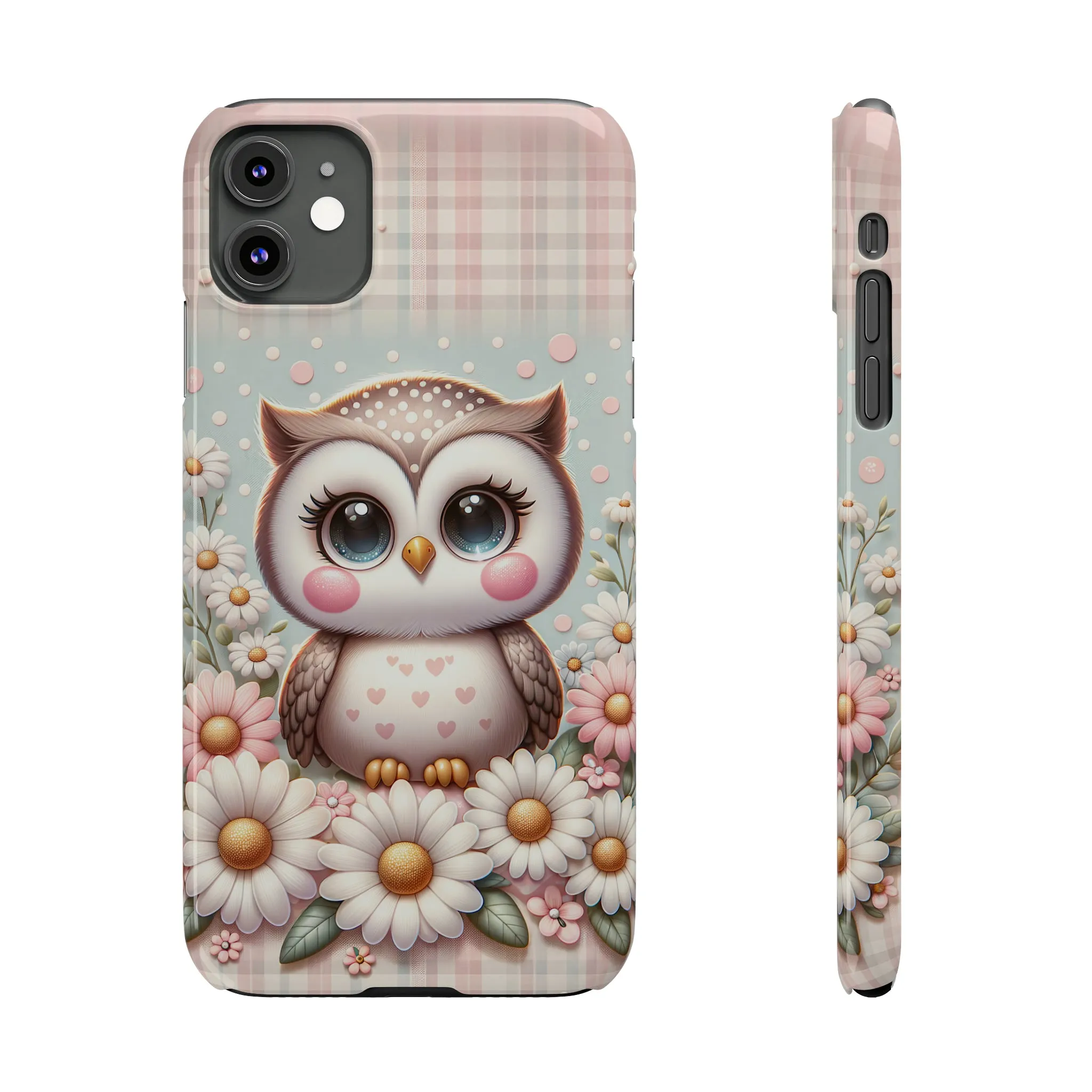 Cute Owl Design Sleek Elegance Wireless-Charging Compatible Phone Case Slim Phone Case compatible with over 20 iphone models