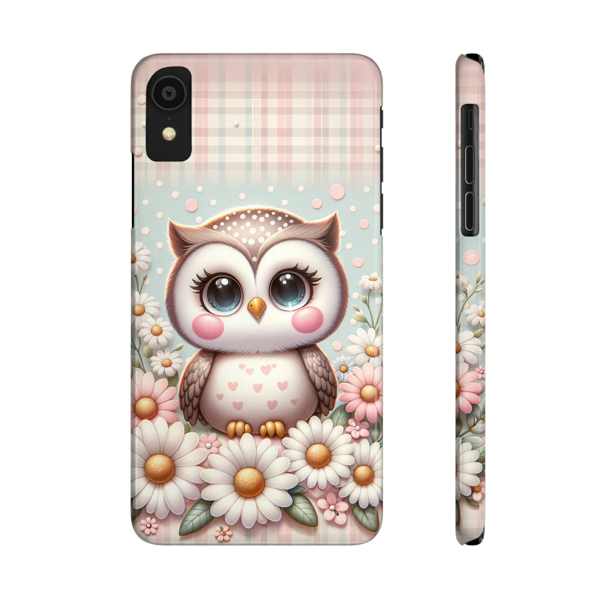 Cute Owl Design Sleek Elegance Wireless-Charging Compatible Phone Case Slim Phone Case compatible with over 20 iphone models