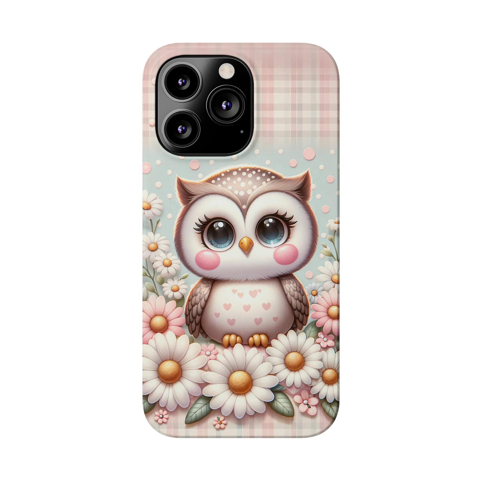 Cute Owl Design Sleek Elegance Wireless-Charging Compatible Phone Case Slim Phone Case compatible with over 20 iphone models