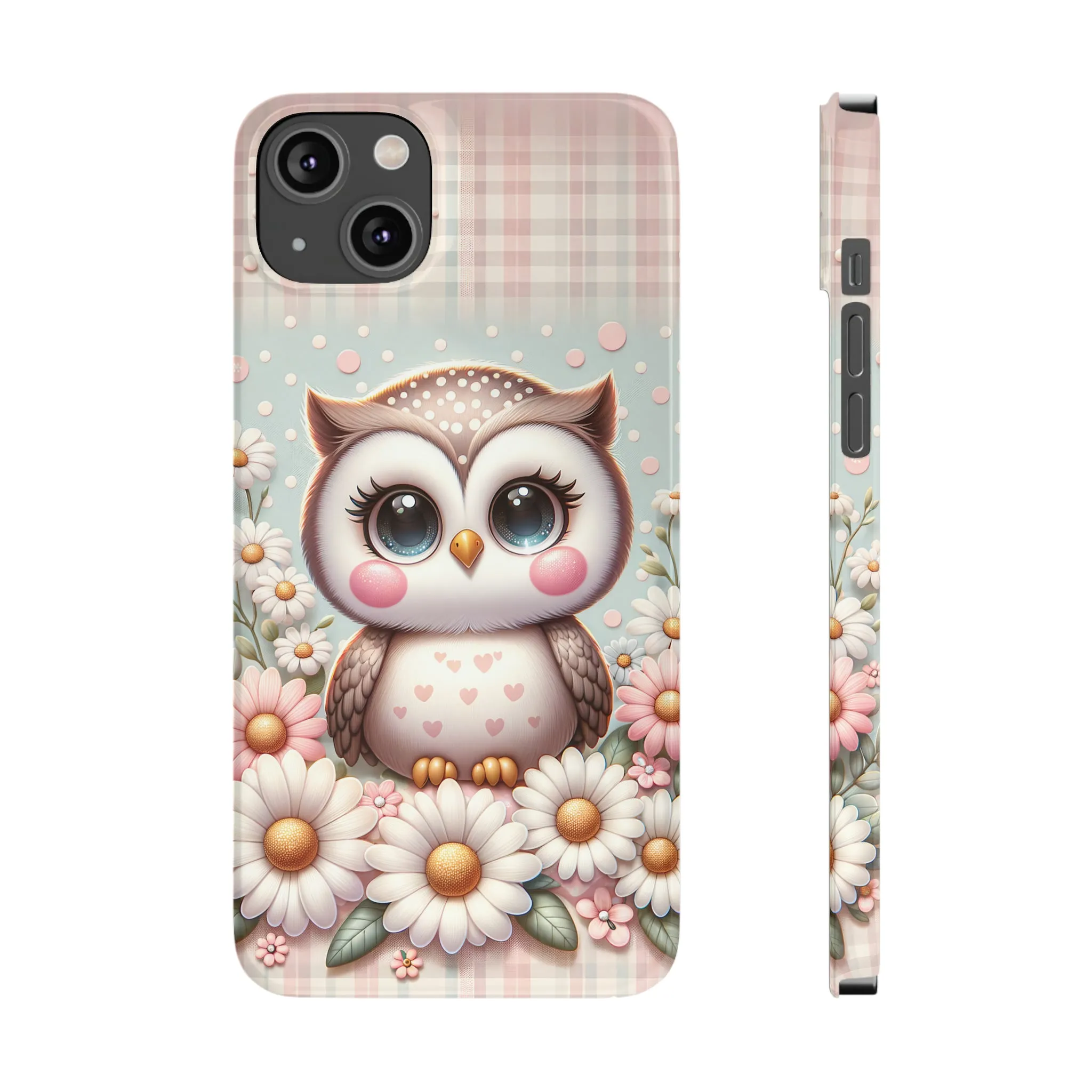 Cute Owl Design Sleek Elegance Wireless-Charging Compatible Phone Case Slim Phone Case compatible with over 20 iphone models