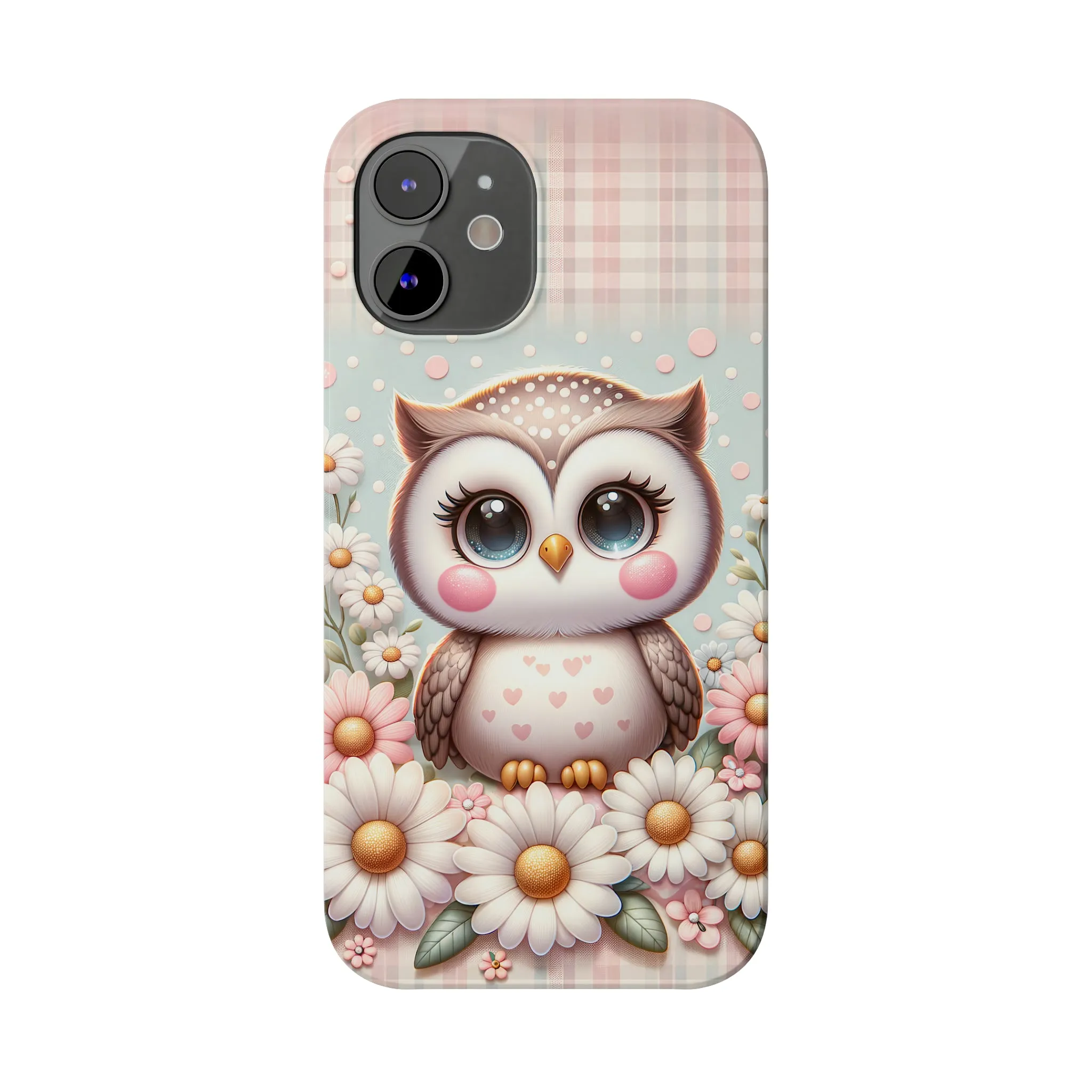 Cute Owl Design Sleek Elegance Wireless-Charging Compatible Phone Case Slim Phone Case compatible with over 20 iphone models