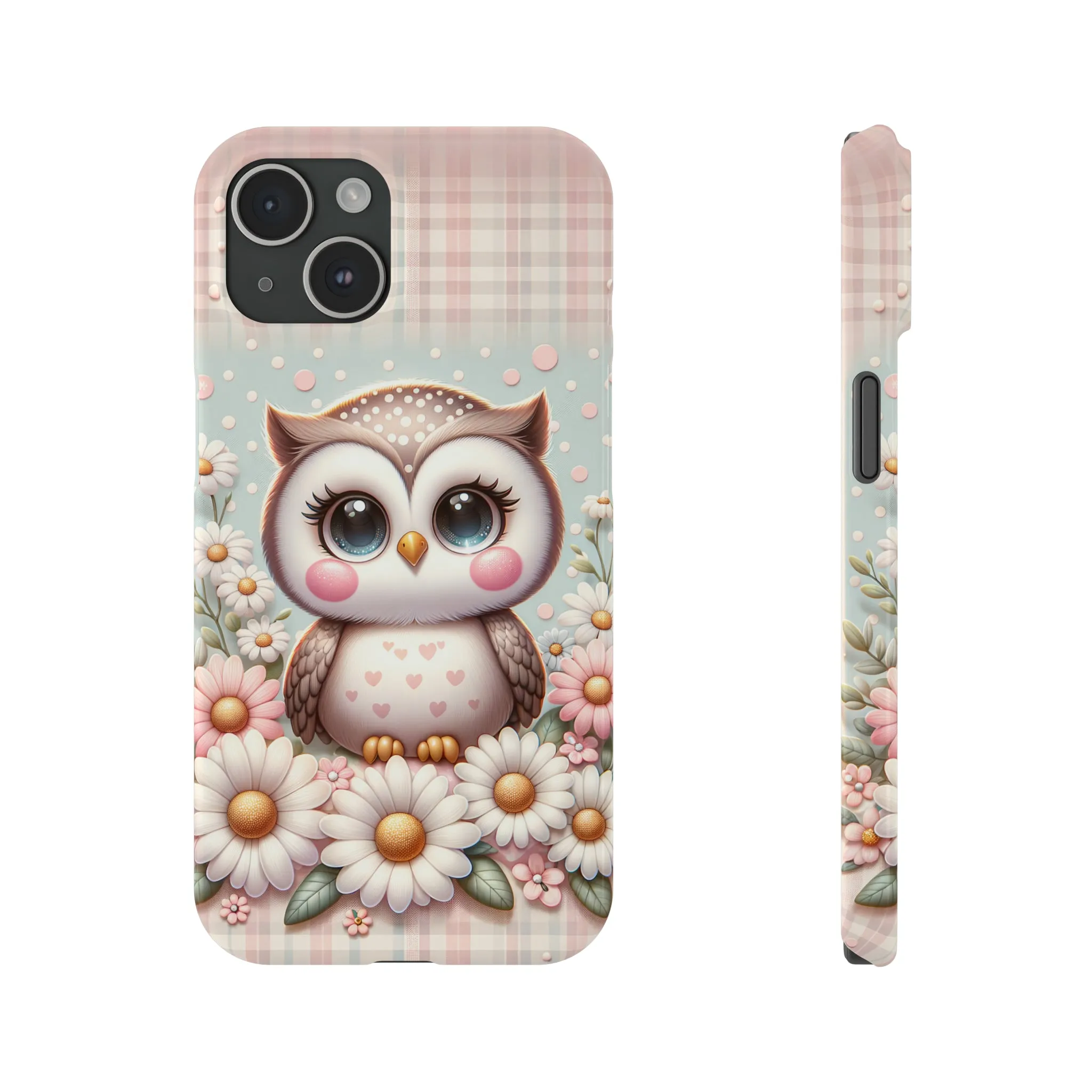 Cute Owl Design Sleek Elegance Wireless-Charging Compatible Phone Case Slim Phone Case compatible with over 20 iphone models