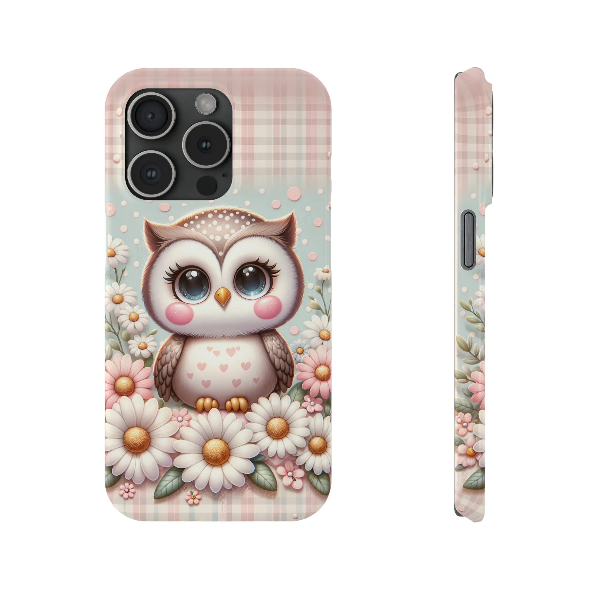 Cute Owl Design Sleek Elegance Wireless-Charging Compatible Phone Case Slim Phone Case compatible with over 20 iphone models