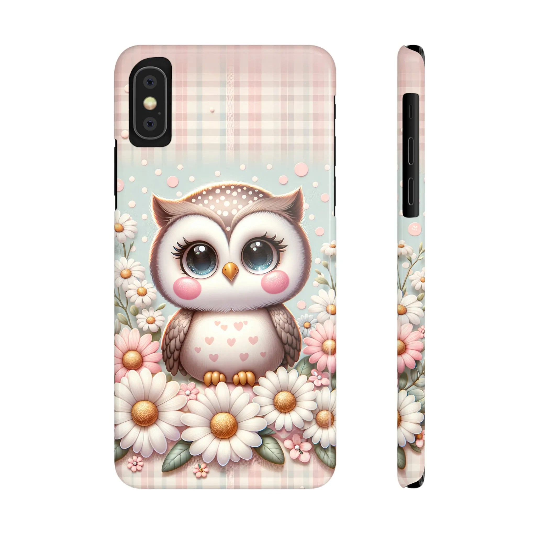 Cute Owl Design Sleek Elegance Wireless-Charging Compatible Phone Case Slim Phone Case compatible with over 20 iphone models