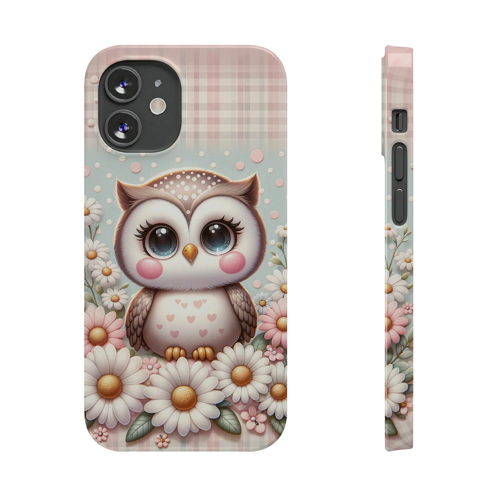 Cute Owl Design Sleek Elegance Wireless-Charging Compatible Phone Case Slim Phone Case compatible with over 20 iphone models